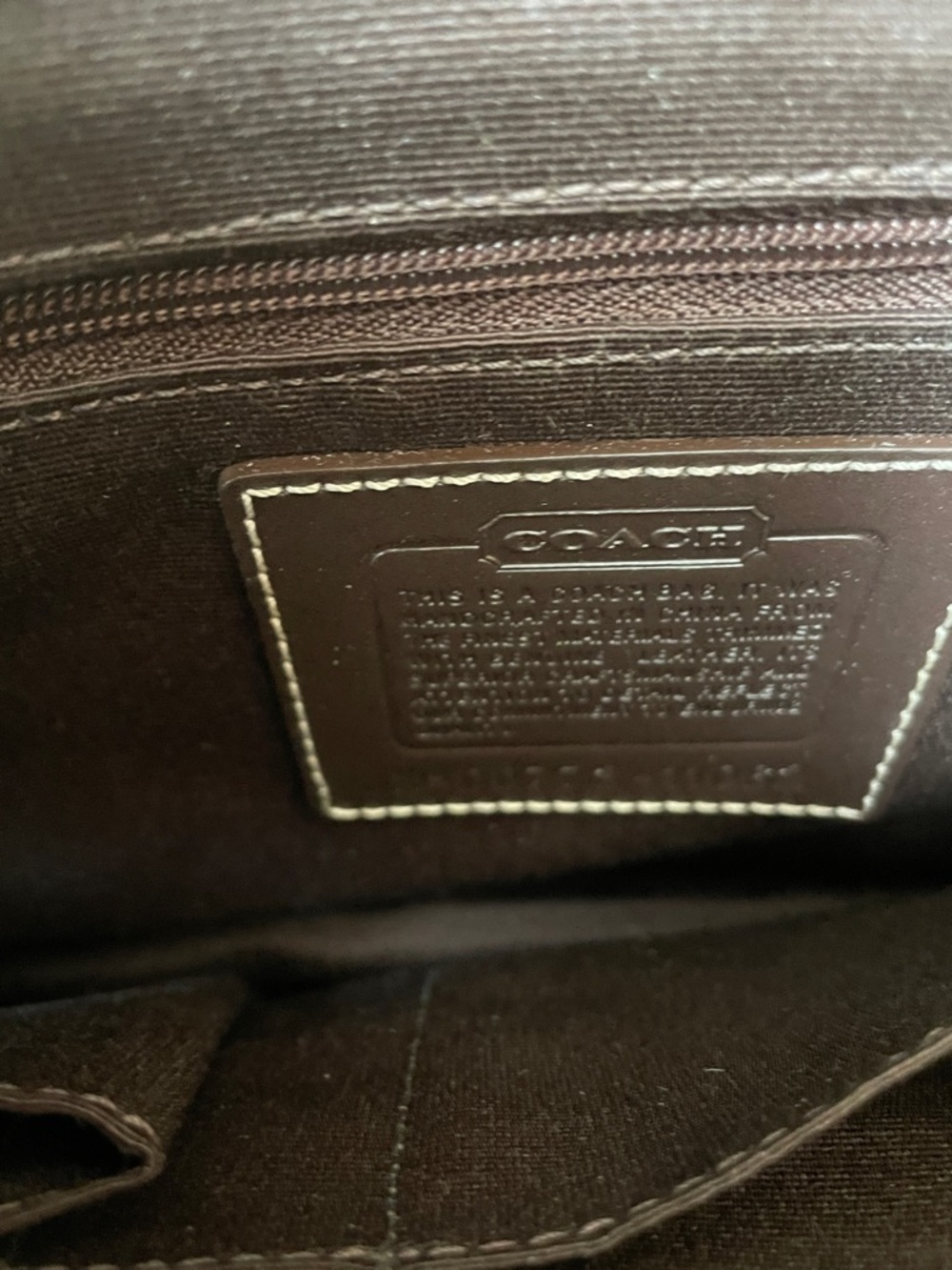Coach Signature Canvas Tote in Khaki and Dark Brown Leather - Picture 3 of 3